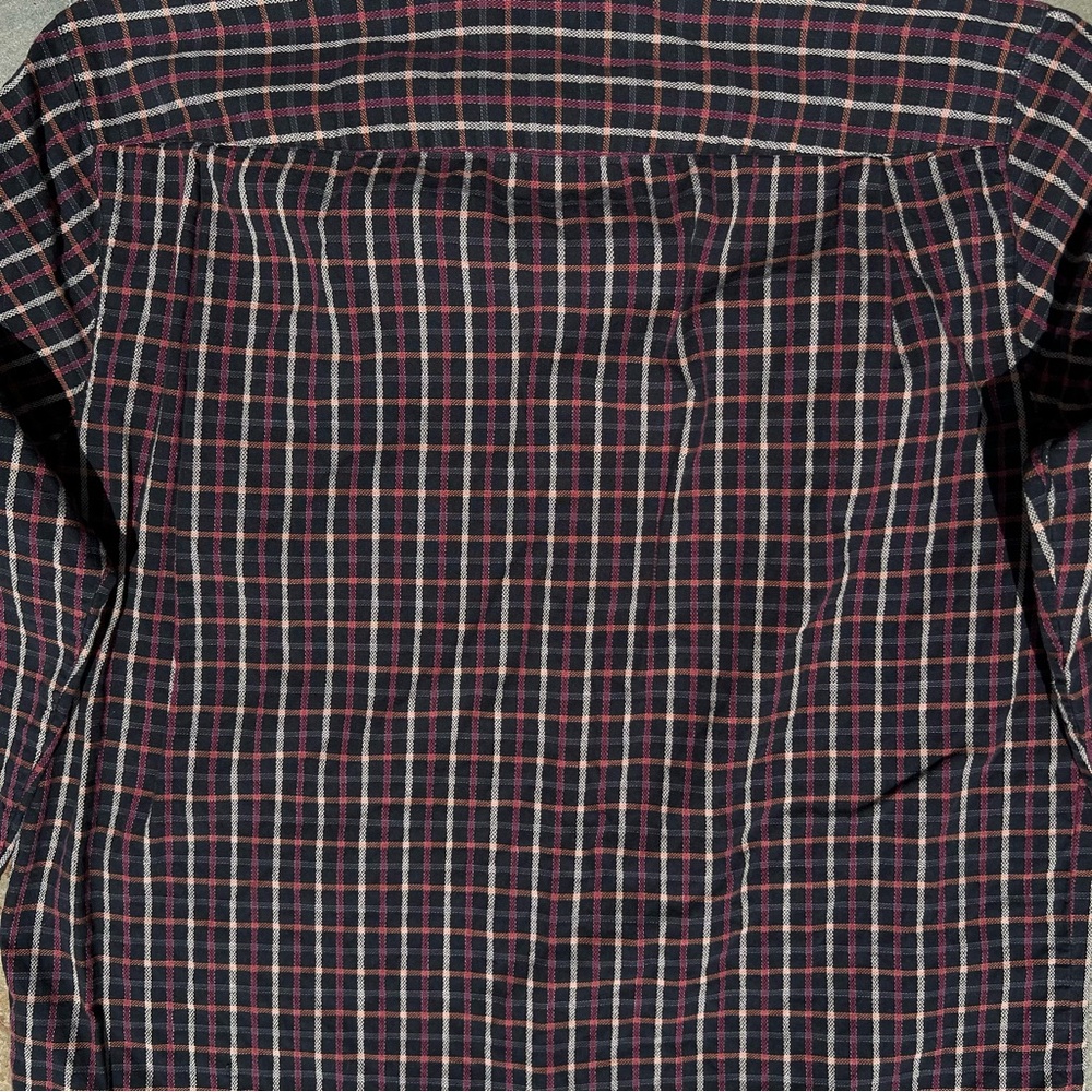 Y2k Square Pattern Plaid Knit Button Down Shirt - image 6